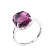 Amethyst Baroque Ring - Rhodium - Elegant Gemstone Jewelry